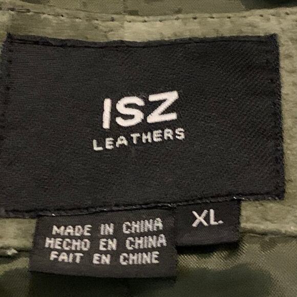 ISZ LEATHERS Womens XL Forest Green Suede Genuine Leather Button Front Jacket - Picture 2 of 13